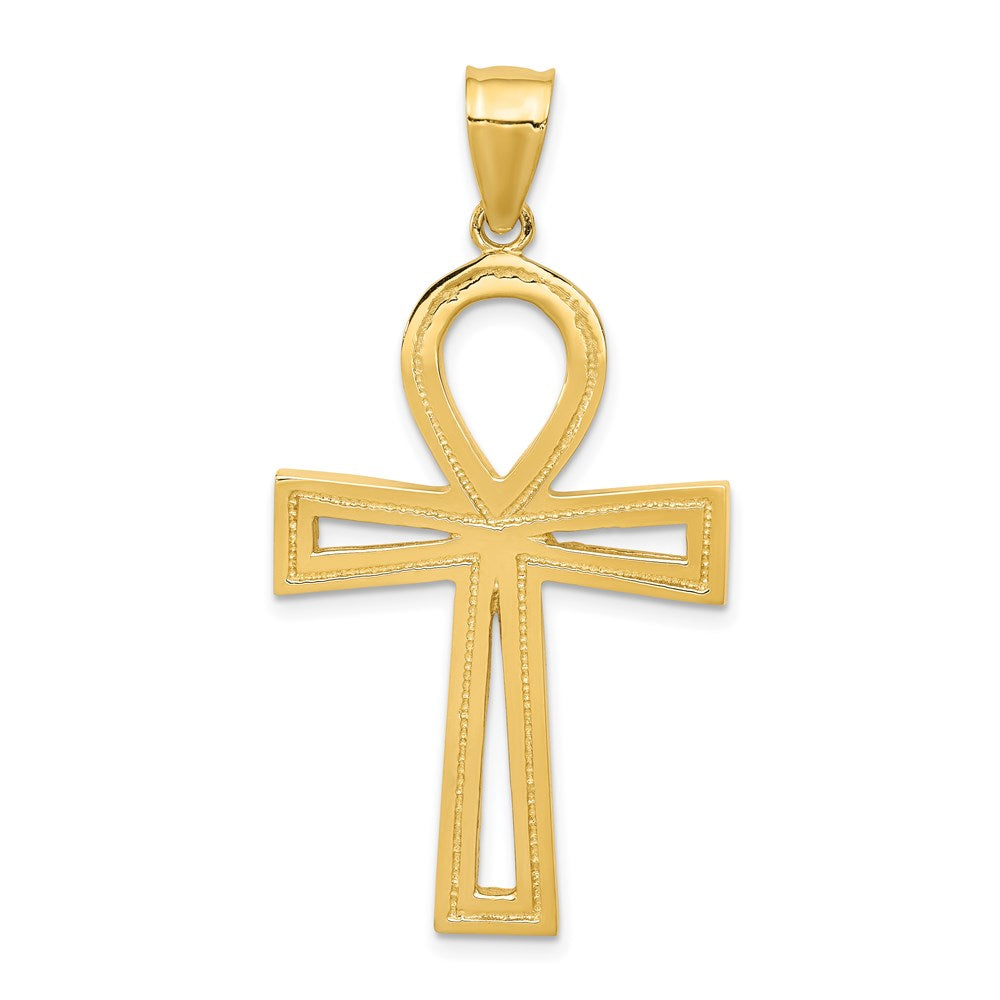 14k Yellow Gold 24 mm Ankh Cross Pendant (4.75 grams)