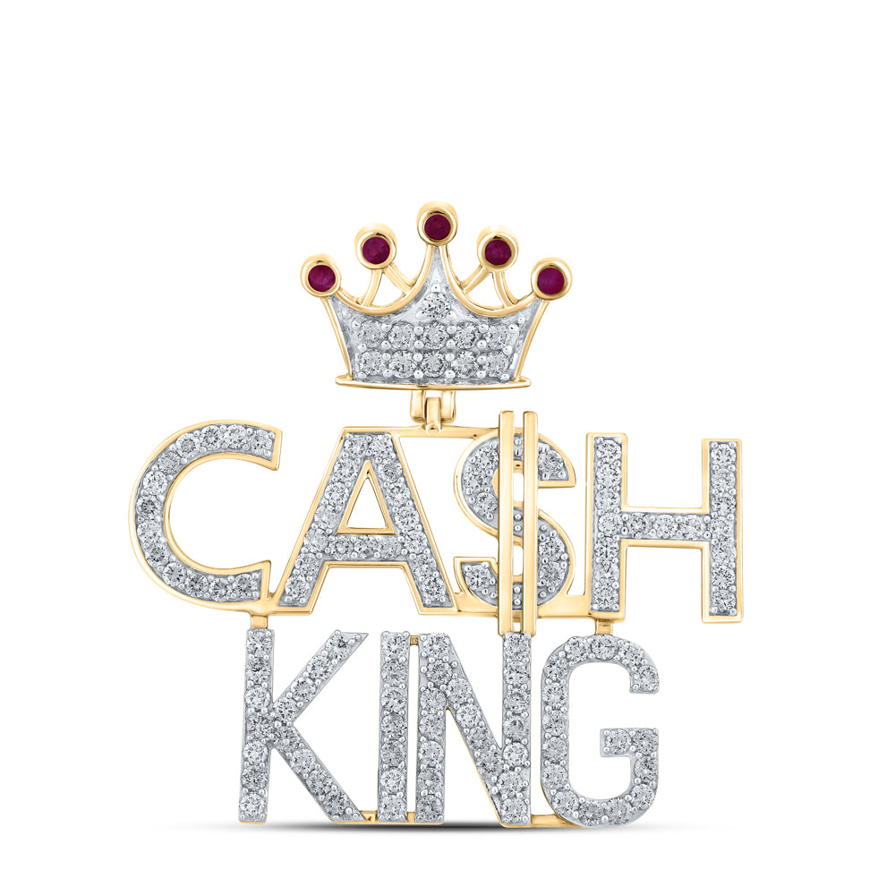3 1/2Ctw-Dia Nk 1/5Ct-Ruby Cash King Mens Charm (13.13 grams)