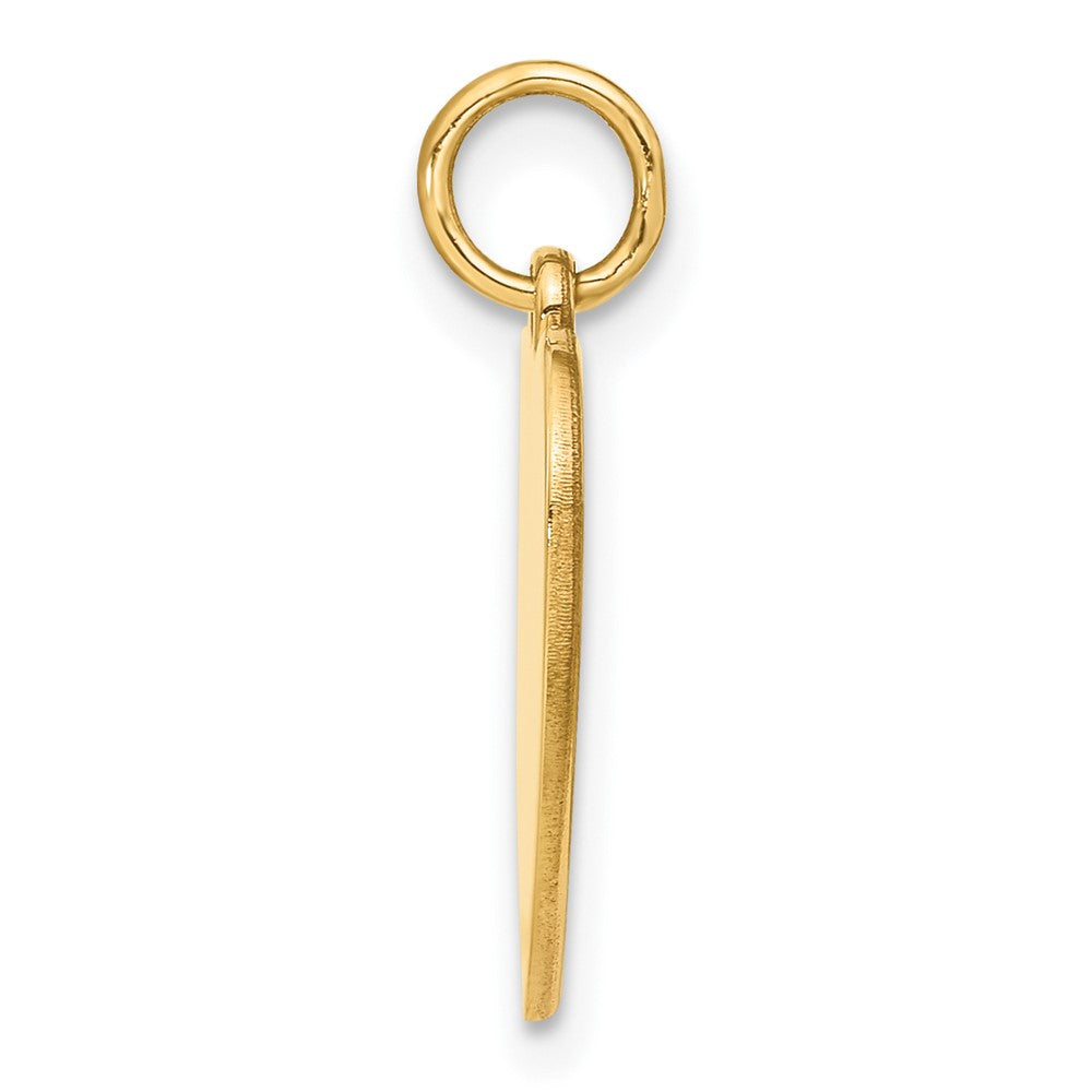 14k Yellow Gold 16 mm Flag Heart Charm (1.9 grams)