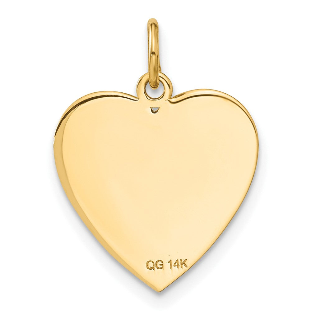 14k Yellow Gold 16 mm Flag Heart Charm (1.9 grams)
