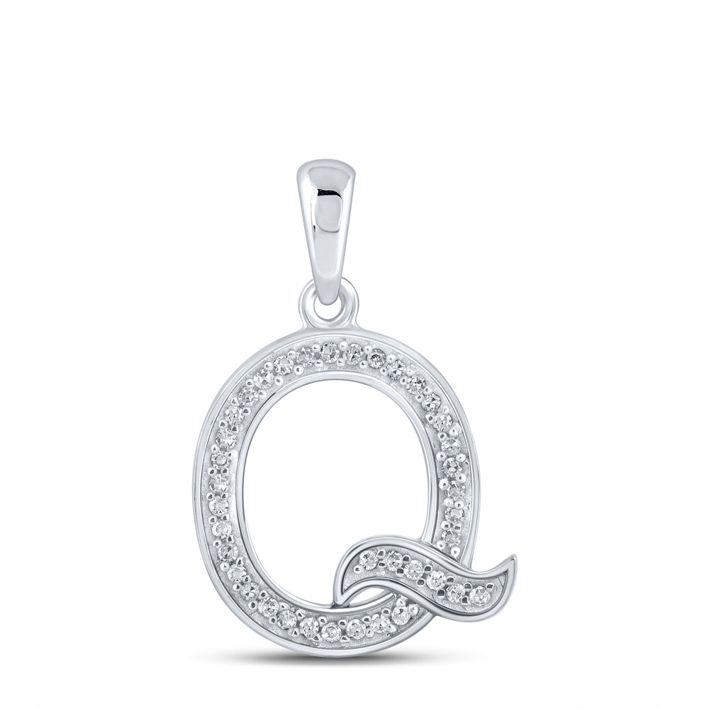 1/12Ctw-Dia P1P2 Ladies Initial "Q" Pendant (0.67 grams)