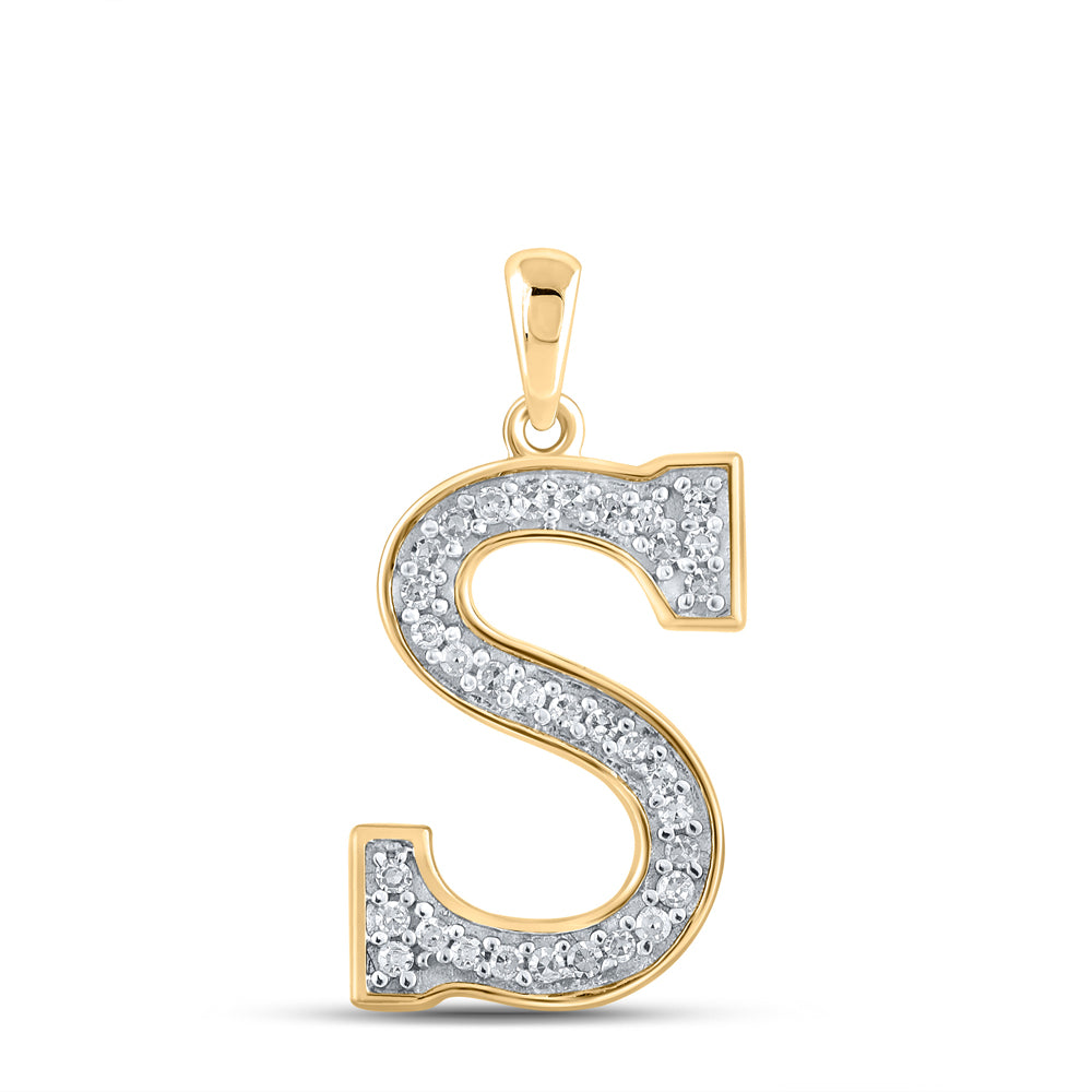 1/10Ctw-Dia P1P2 Ladies Initial "S" Pendant (0.57 grams)
