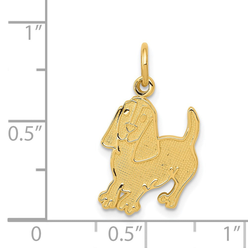 14k Yellow Gold 13 mm Dog Charm (0.89 grams)