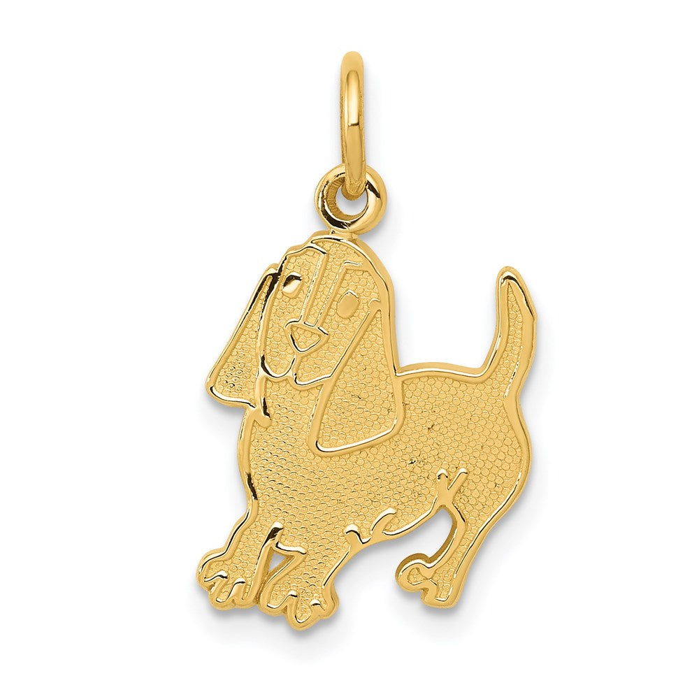 14k Yellow Gold 13 mm Dog Charm (0.89 grams)