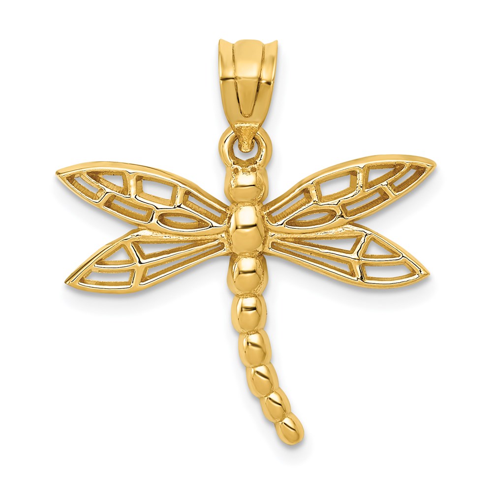 14k Yellow Gold 23 mm Dragonfly Charm (1.44 grams)