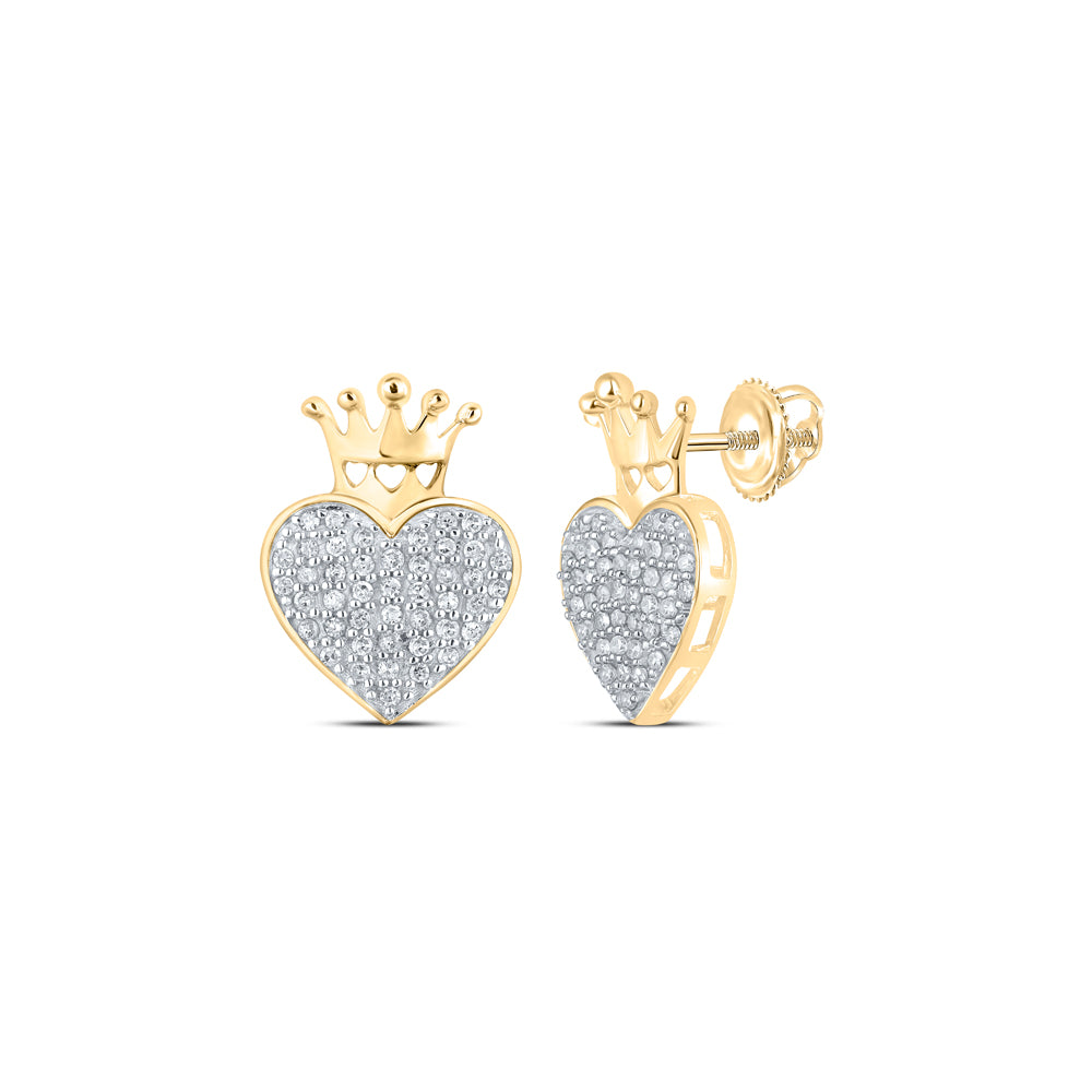 1/5Ctw-Diamond P1P2 Crown Heart Earring (1.47 grams)