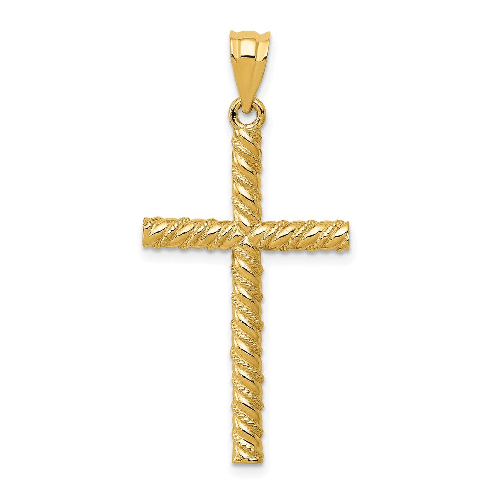 14k Yellow Gold 18 mm Twisted Cross Pendant (1.78 grams)
