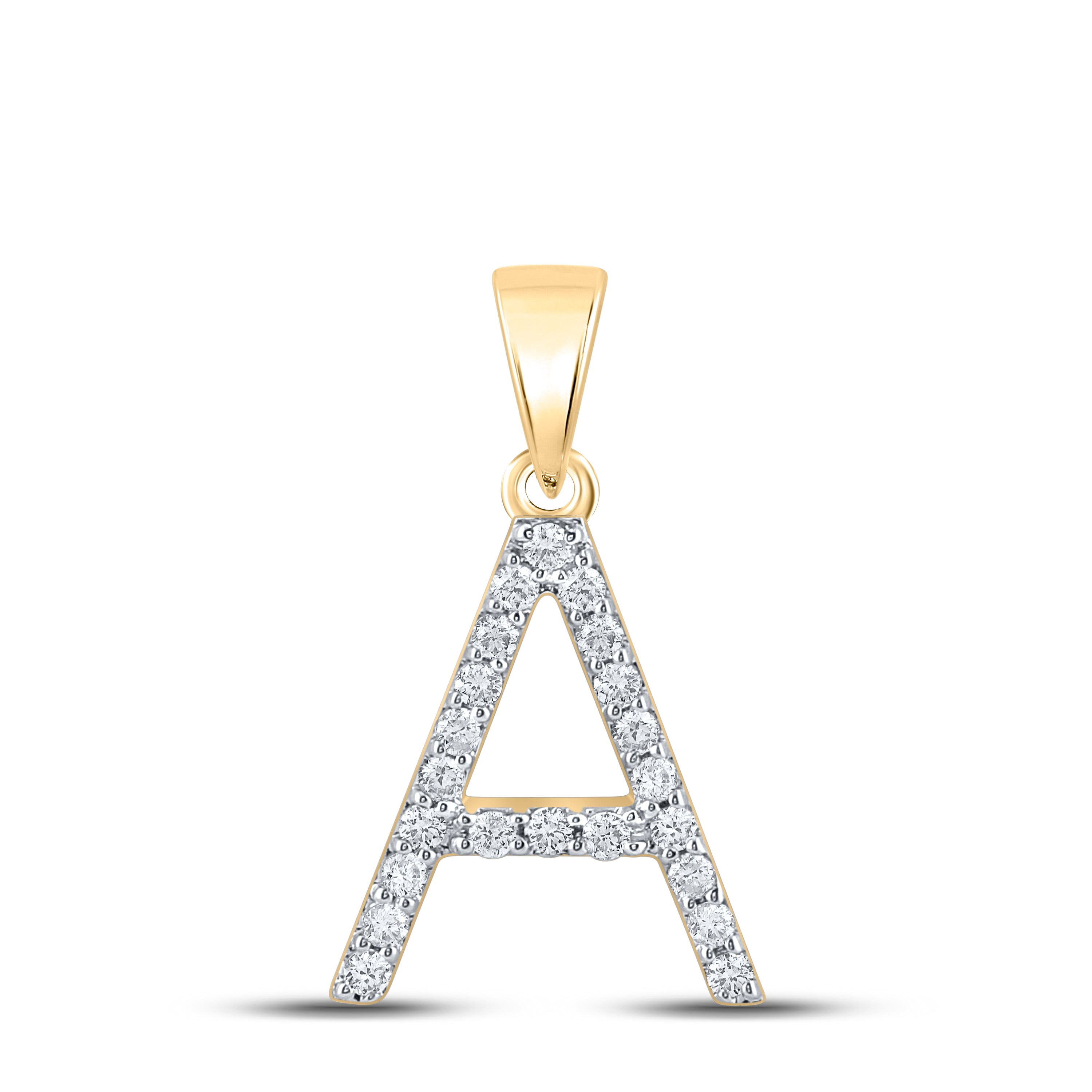 1/5Ct-Dia Cn Ladies Initial "A" Pendant (0.95 grams)