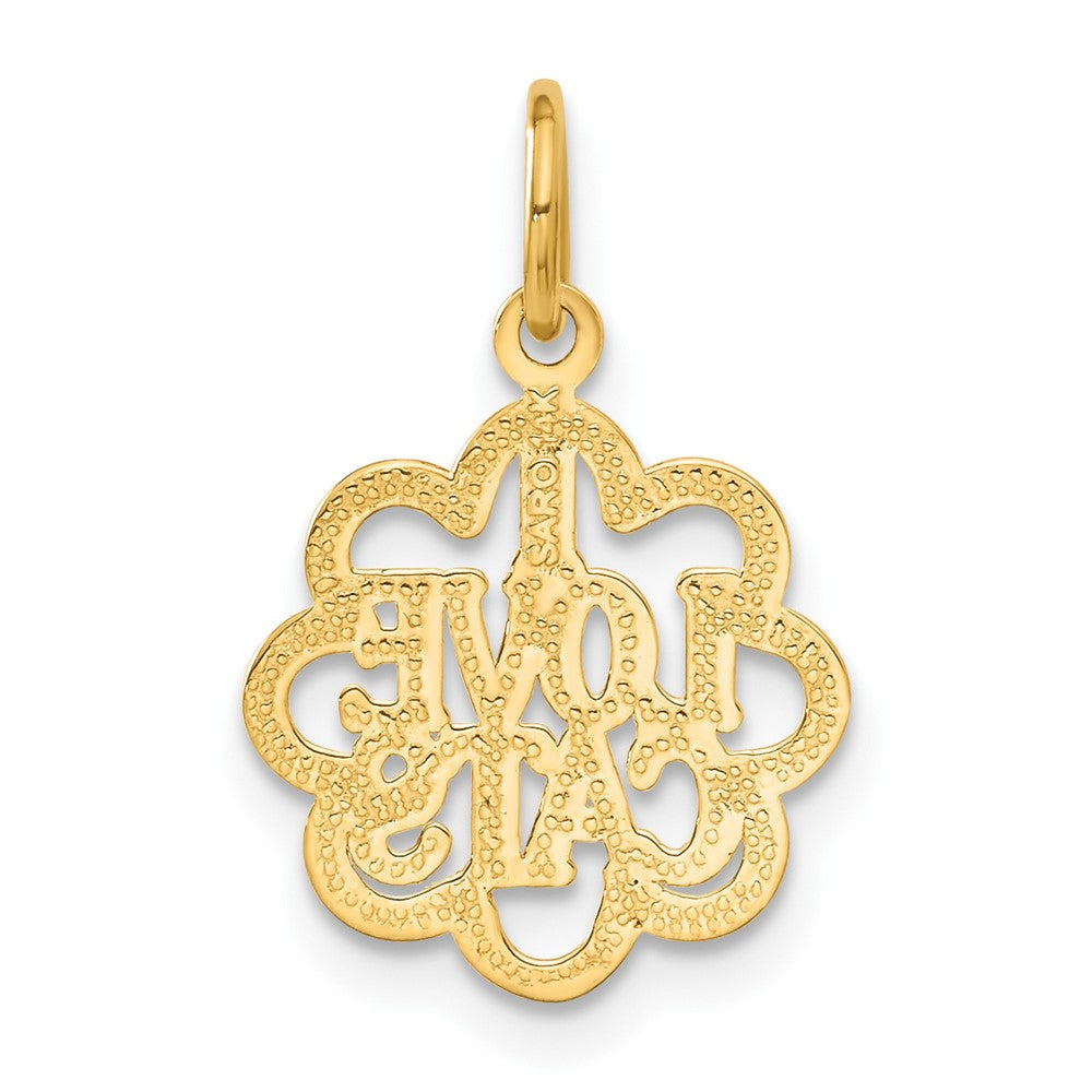 14k Yellow Gold 14 mm I LOVE CATS Charm (0.98 grams)