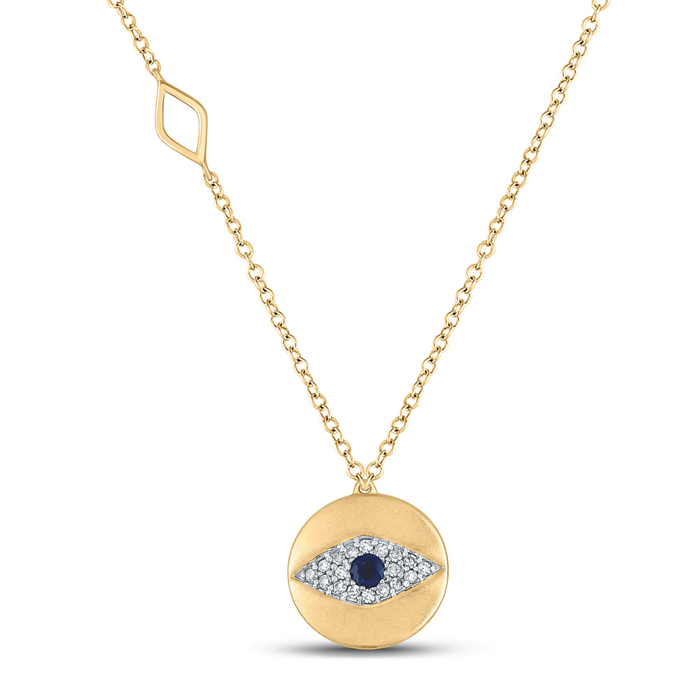 Gold Fashion Necklace 1/5 Cttw Princess Blue Sapphire Womens (1.92 grams)