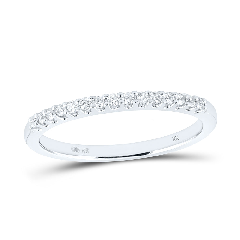 Gold Band Wedding Band 1/2 Cttw Round Natural Diamond Womens (2.14 grams)