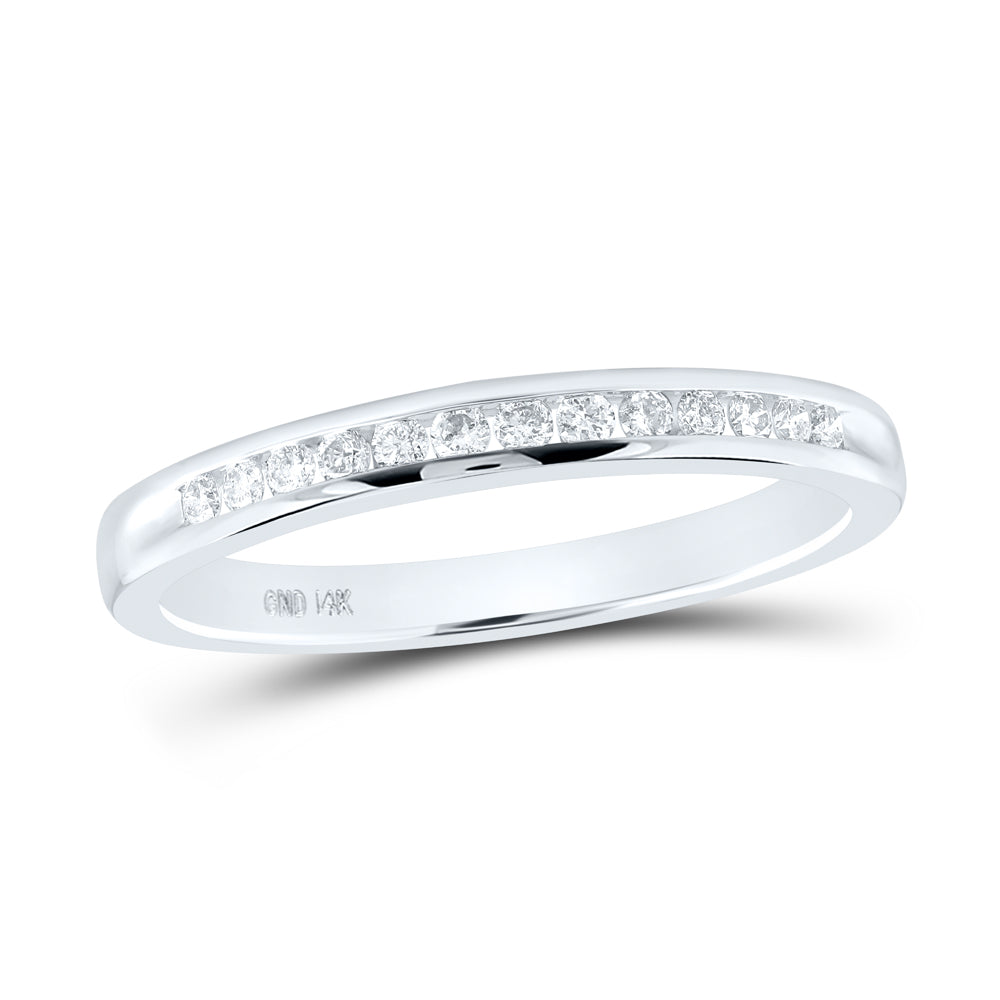 14Kt White Gold 1/6Ctw Diamond Ladies Band (2.17 grams)