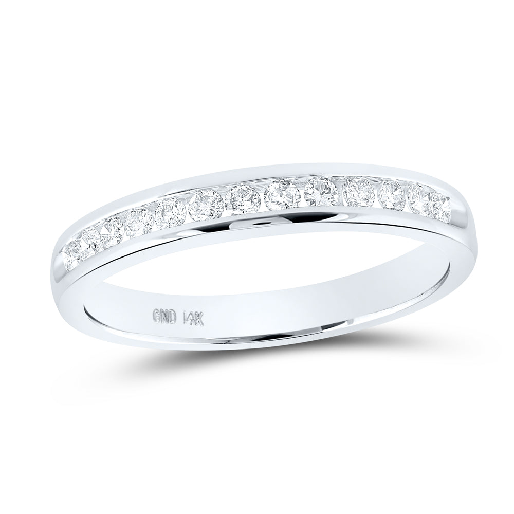 14Kt White Gold 1/4Ctw Diamond Ladies Band (2.46 grams)