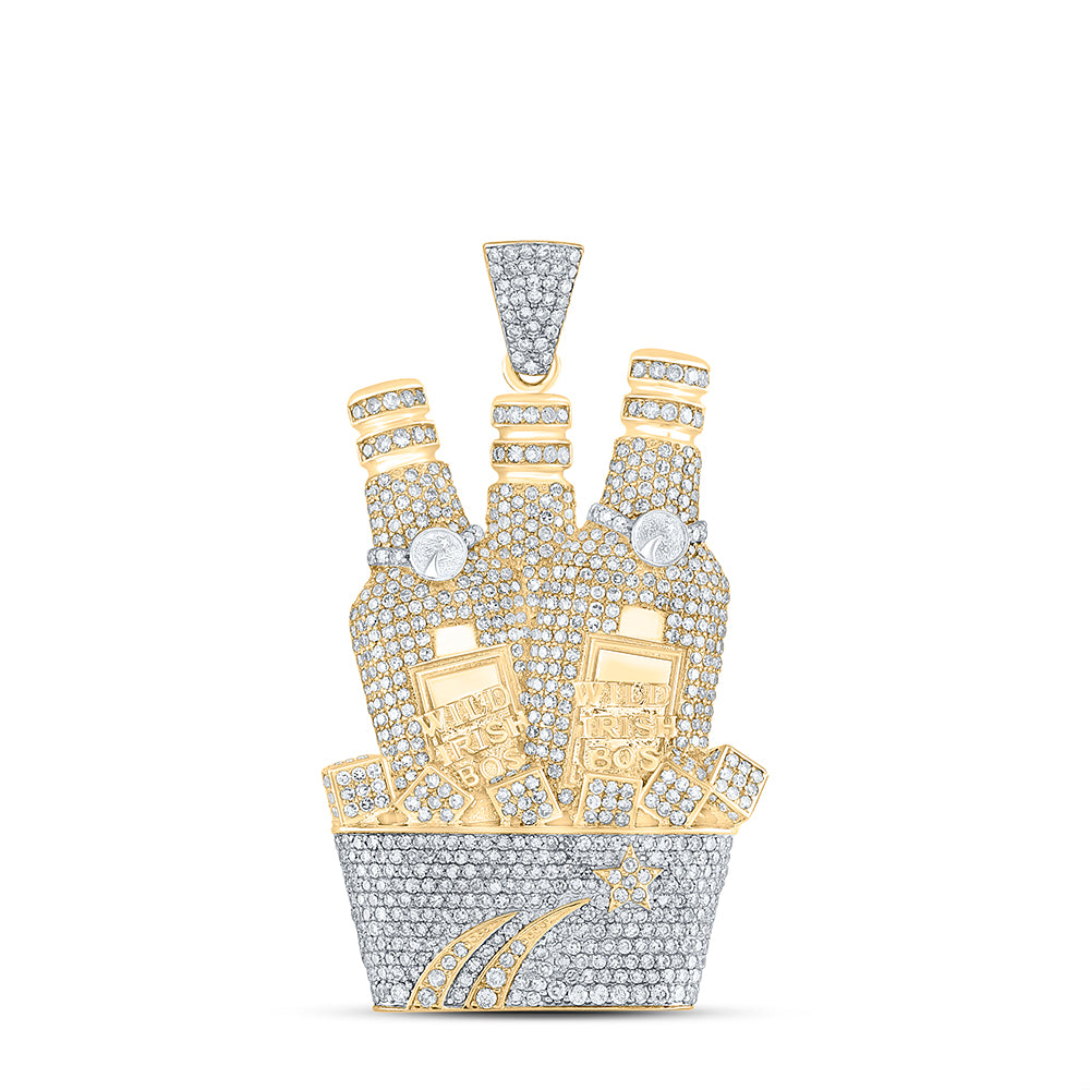 10Kt Yellow Gold 3 5/8Ctw-Dia Nk Bottle Pendant (20.89 grams)