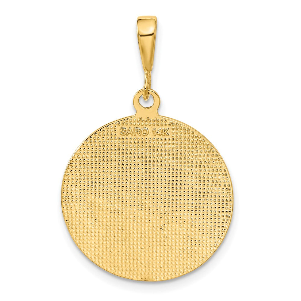 14k Yellow Gold 22 mm Polished and Satin Angel Pendant (3.51 grams)