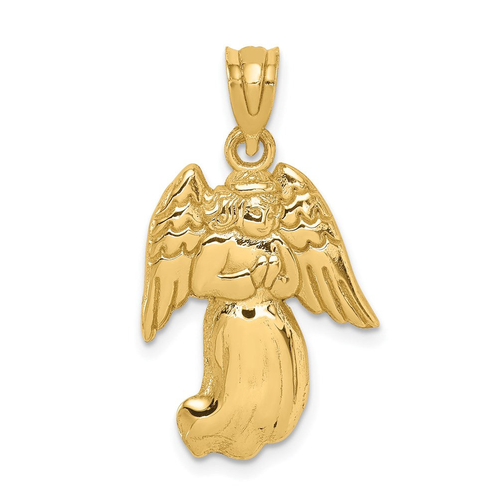 14k Yellow Gold 17 mm Polished Angel Charm (1.72 grams)