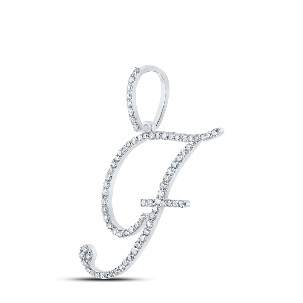 1/2Ctw-Dia P1 Initial "F" Gift Pendant (1.72 grams)