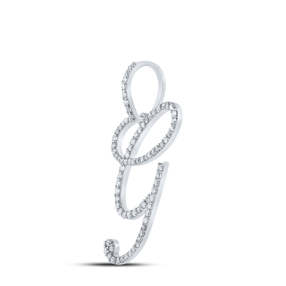 10Kt White Gold 1/2Ctw-Dia P1 Initial G" Gift Pendant" (1.57 grams)
