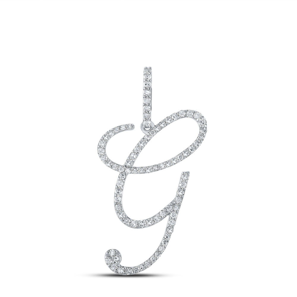 10Kt White Gold 1/2Ctw-Dia P1 Initial G" Gift Pendant" (1.57 grams)