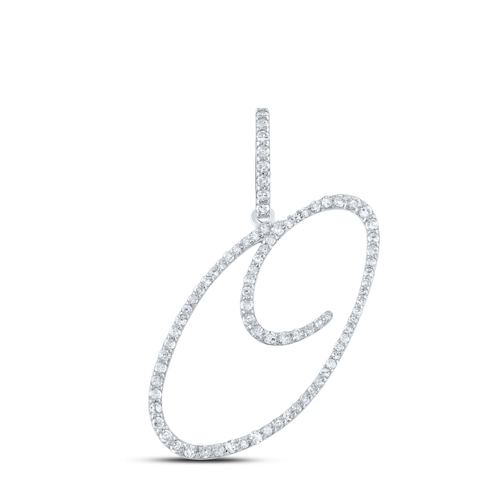 3/8Ctw-Dia P1 Initial "O" Gift Pendant (1.36 grams)