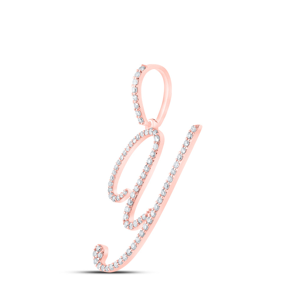 10Kt Rose Gold 1/2Ctw-Dia P1 Initial Y" Gift Pendant" (1.47 grams)