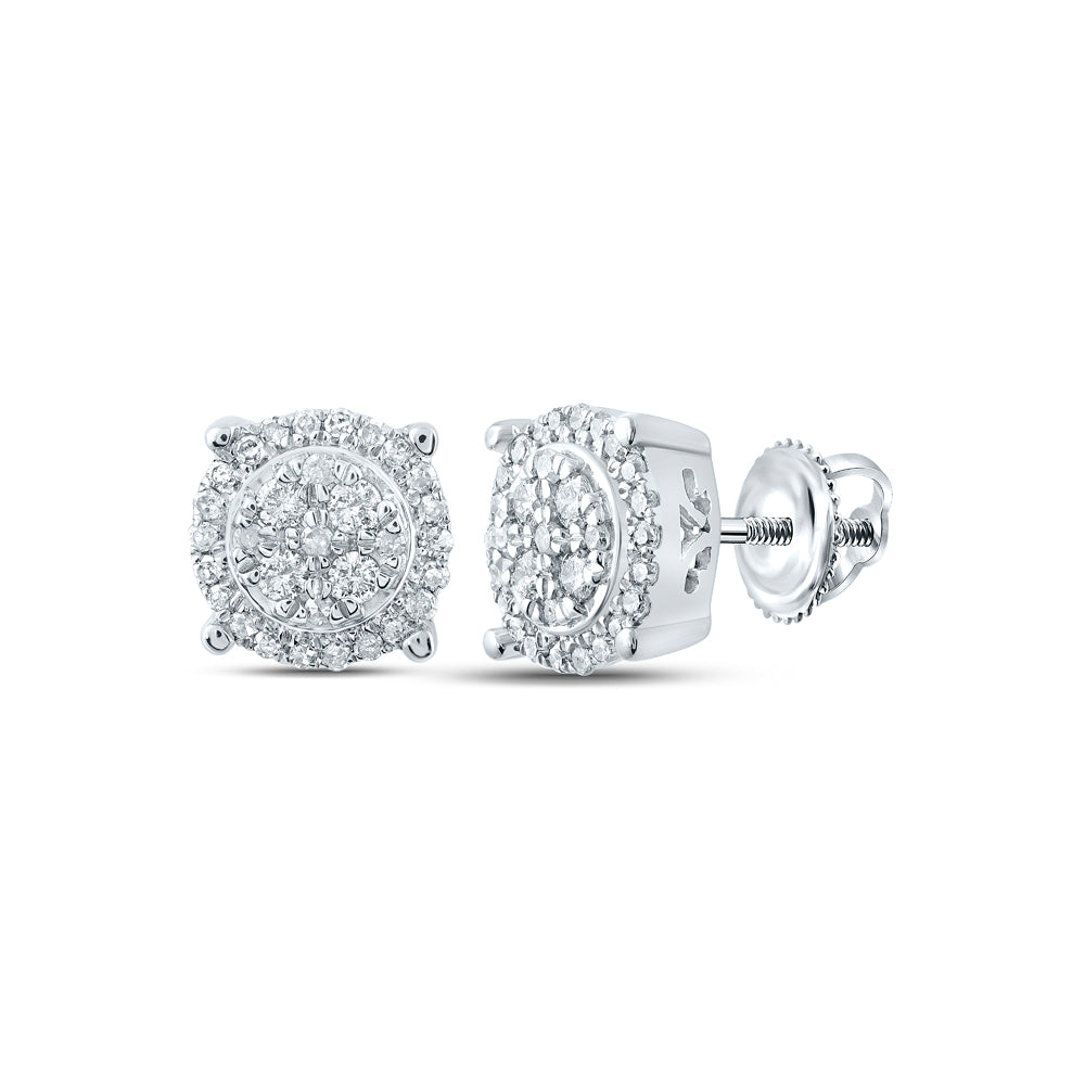 10Kt White Gold 1/4Ct-Diamond Fashion Round Earring (1.5 grams)