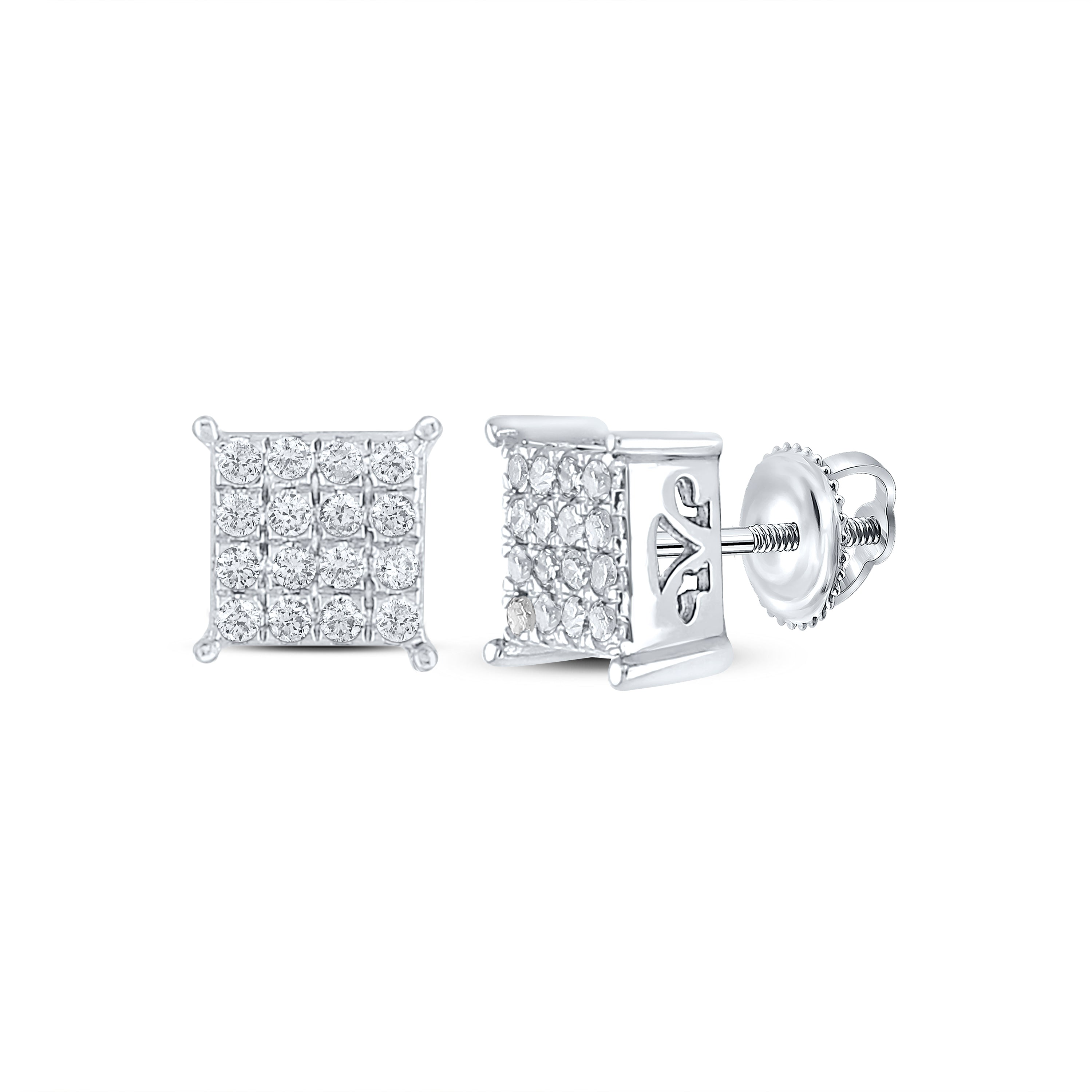 1/4Ct-Dia Nk Fashion Square Earring (1.4 grams)