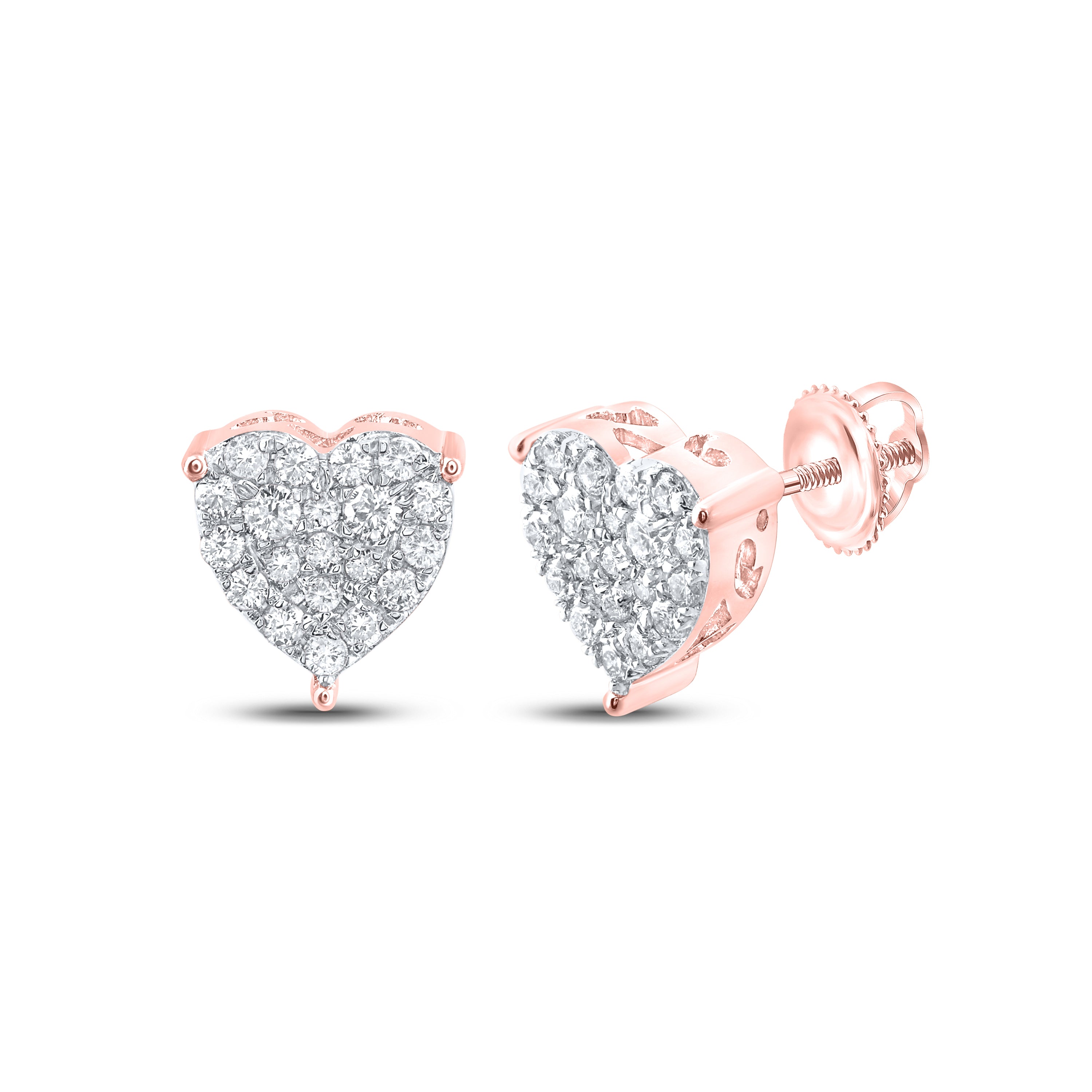 1/2Ct-Diamond Fashion Heart Earring (1.91 grams)