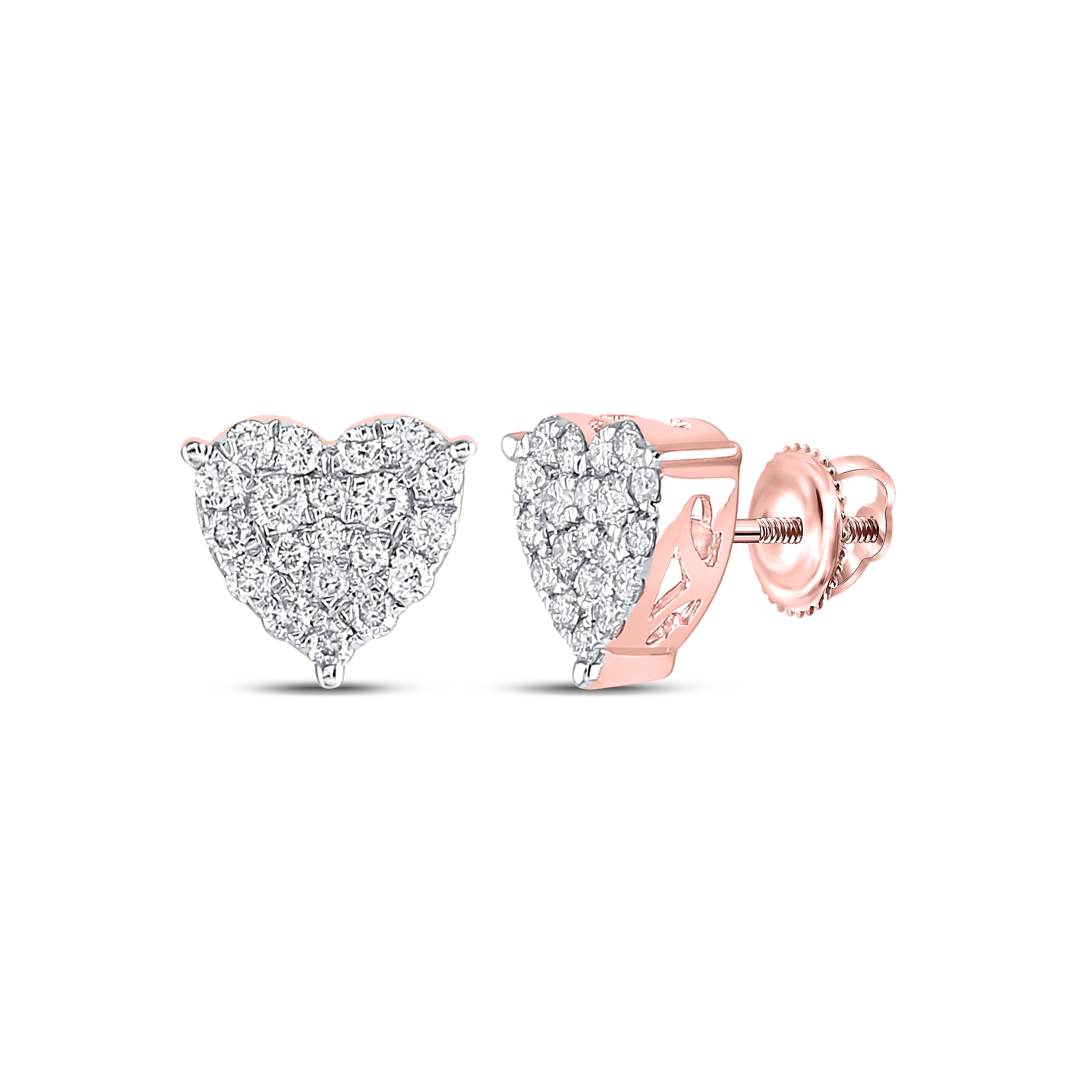 3/4Ct-Dia Nk Fashion Heart Earring (2.52 grams)