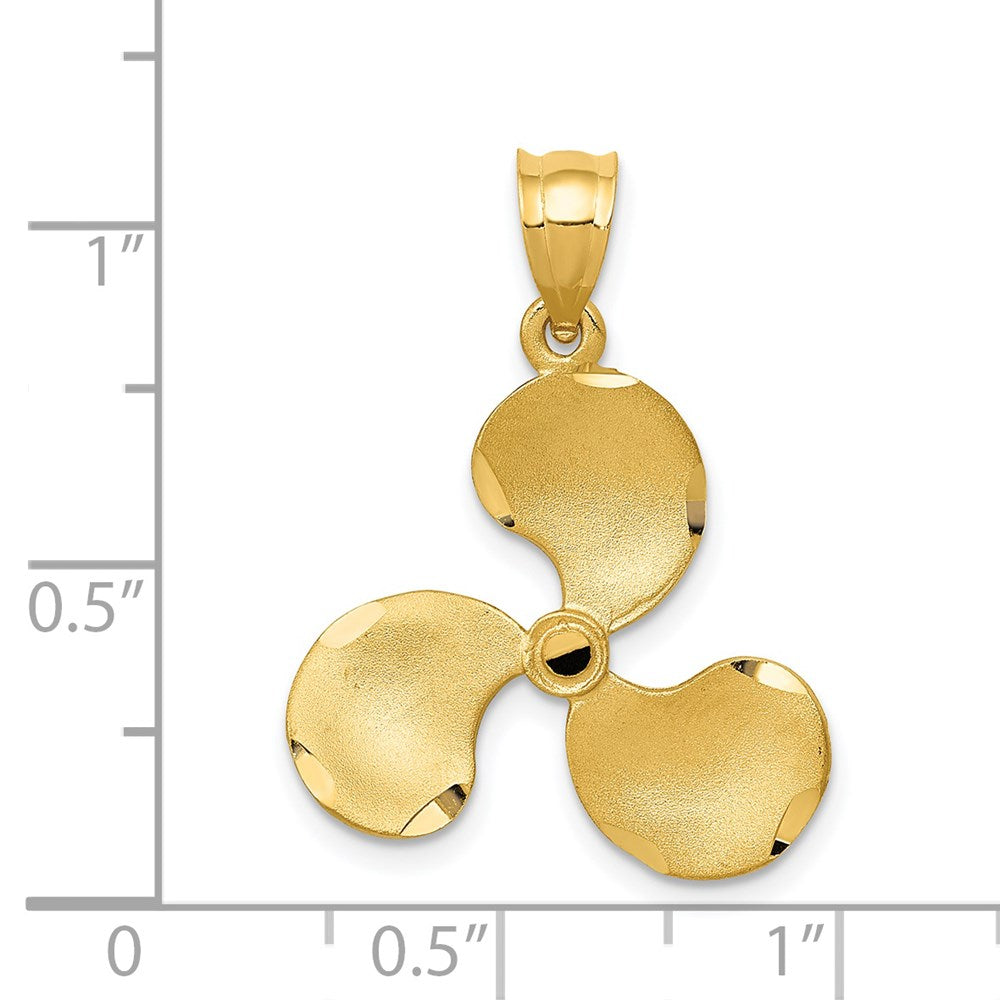 14k Yellow Gold 20 mm Propeller Pendant (1.99 grams)