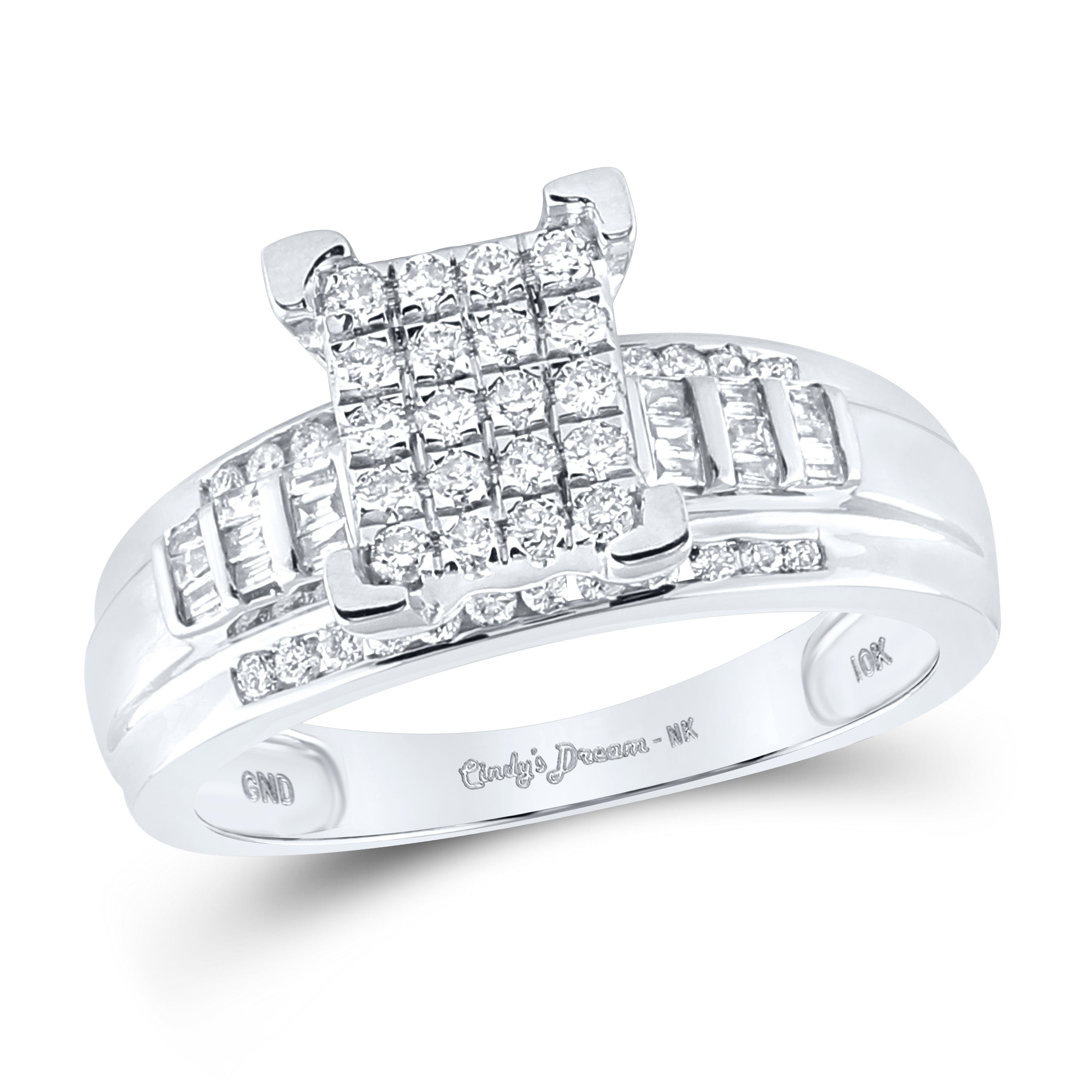 10Kt White Gold 1/2Ctw-Dia Nk Fashion Ring S-6 (3.84 grams)