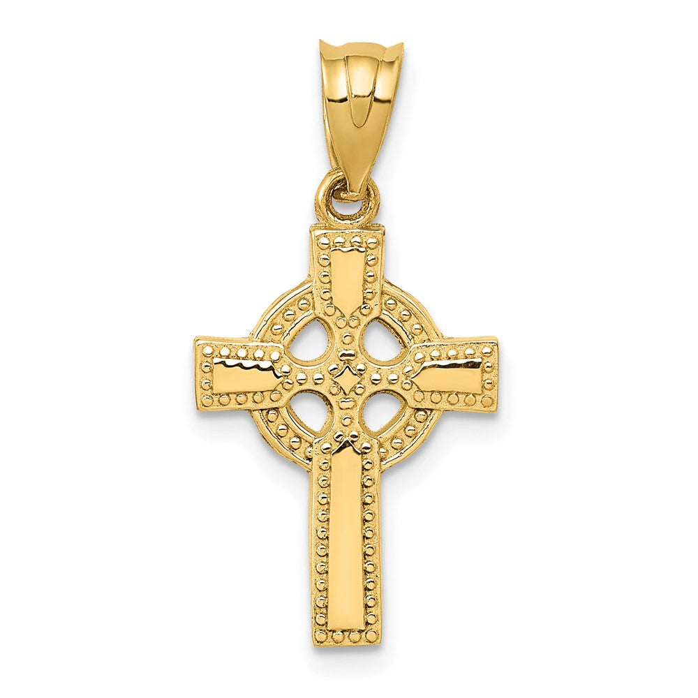 14k Yellow Gold 14 mm Celtic Cross Pendant (0.92 grams)