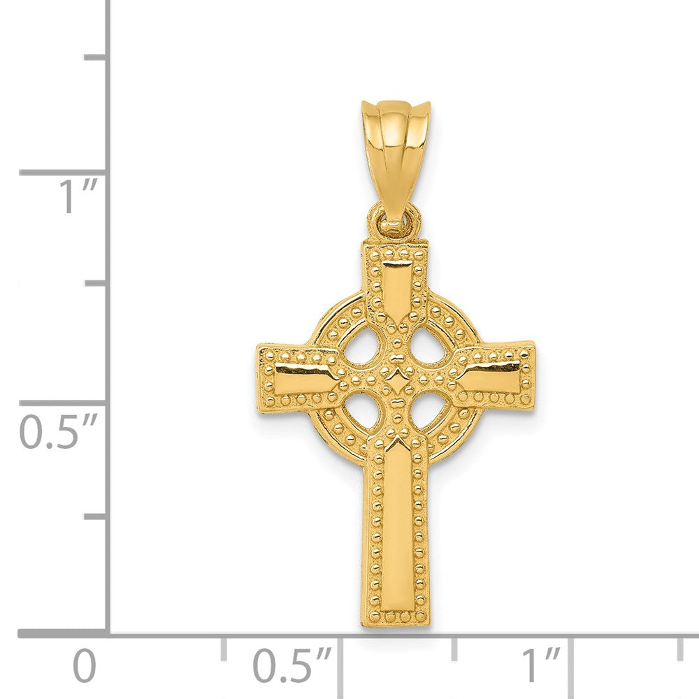 14k Yellow Gold 16 mm Celtic Cross Pendant (1.33 grams)