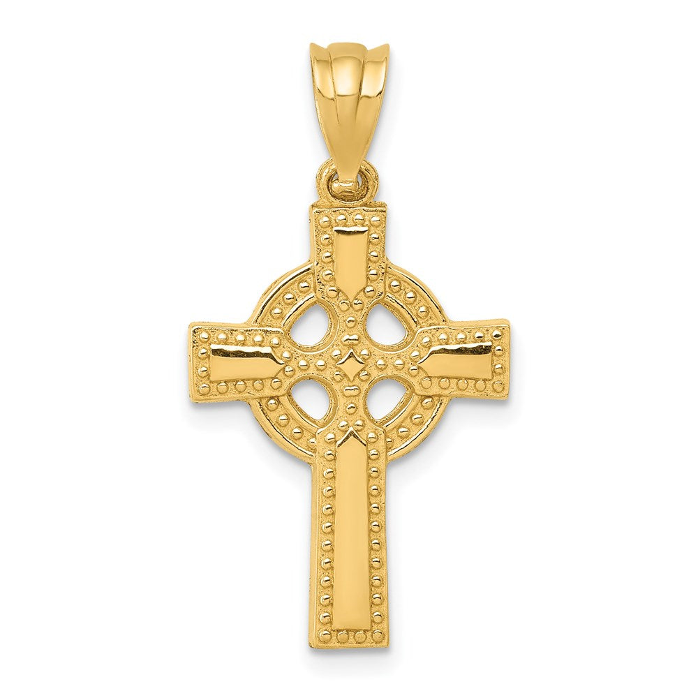 14k Yellow Gold 16 mm Celtic Cross Pendant (1.33 grams)