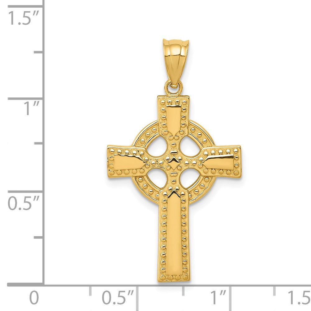 14k Yellow Gold 20 mm Celtic Cross Pendant (2.16 grams)