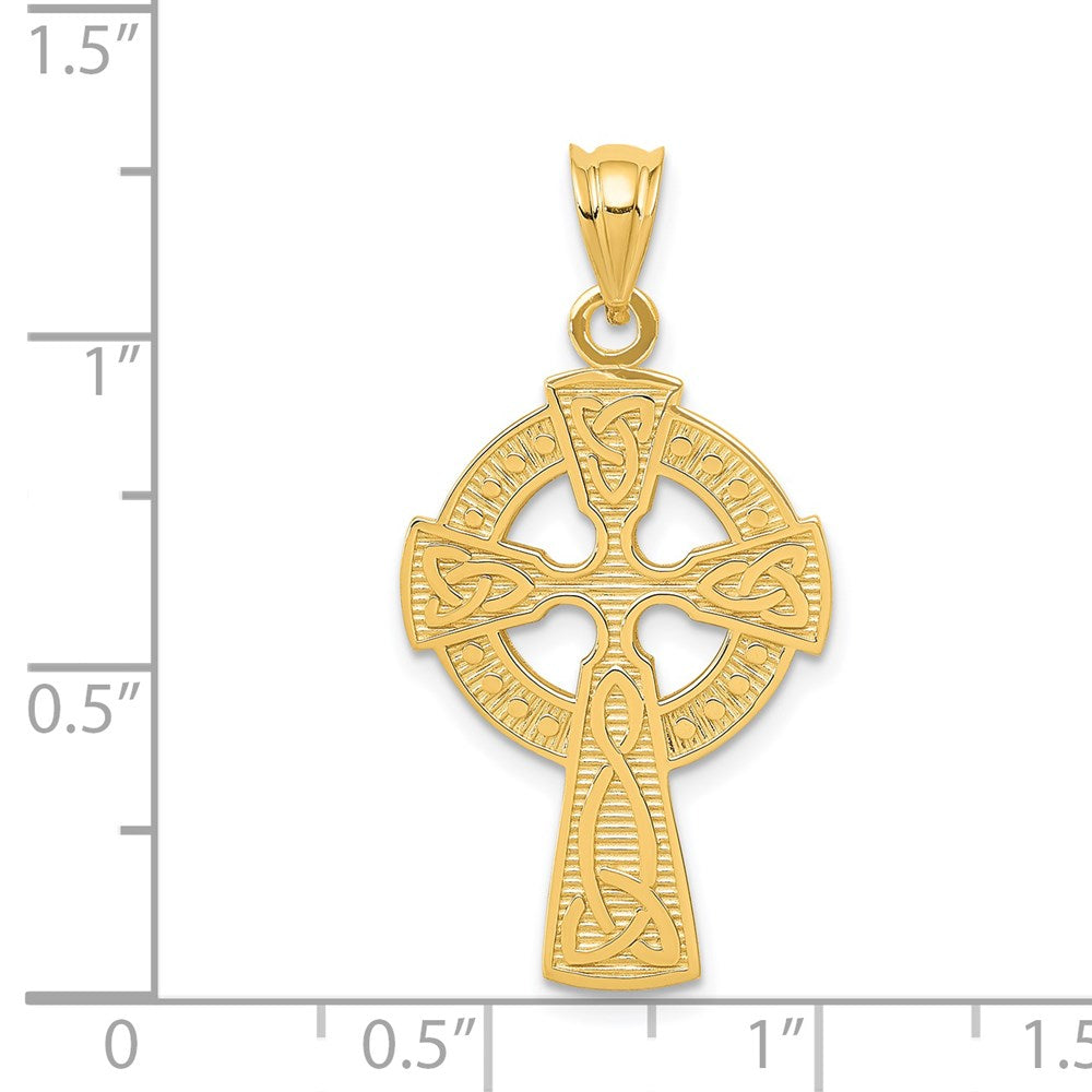 14k Yellow Gold 17 mm Celtic Cross Pendant (1.85 grams)