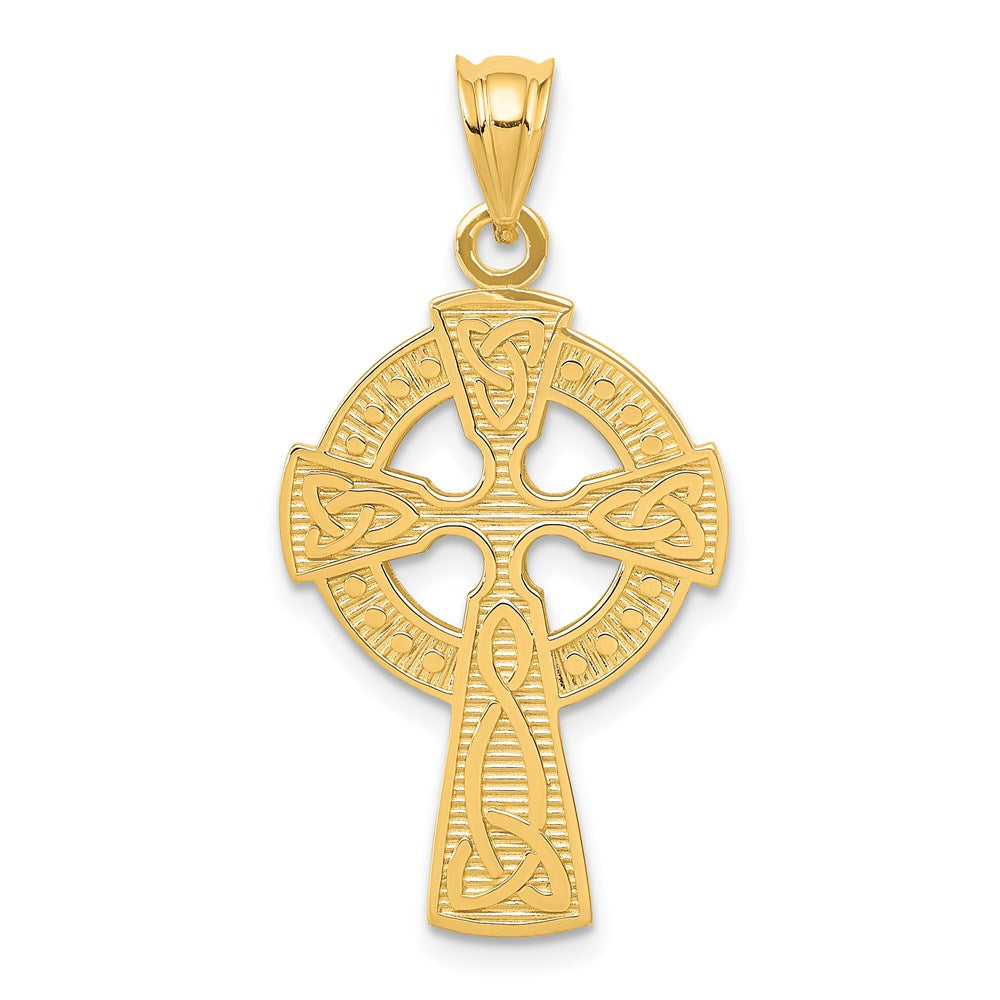 14k Yellow Gold 17 mm Celtic Cross Pendant (1.85 grams)