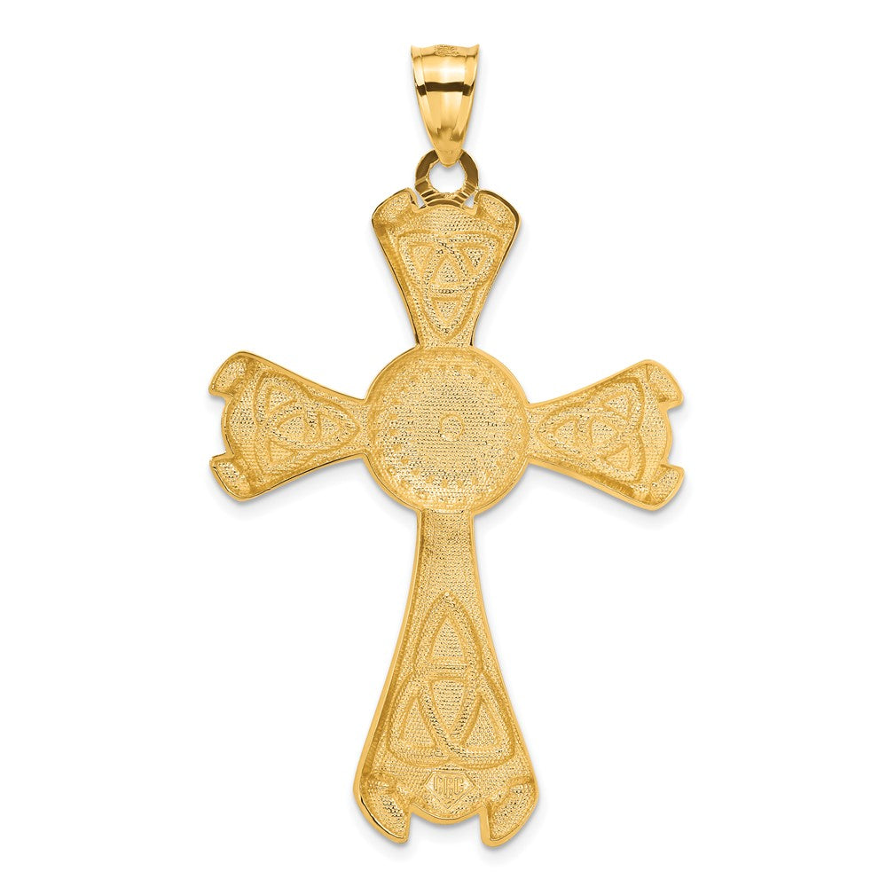14k Yellow Gold 37 mm Celtic Cross Pendant (7.3 grams)