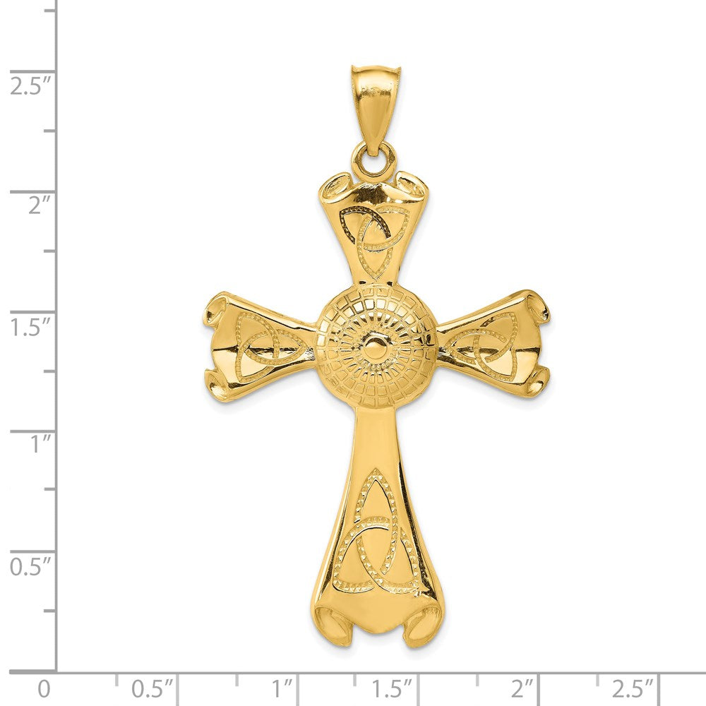 14k Yellow Gold 37 mm Celtic Cross Pendant (7.3 grams)