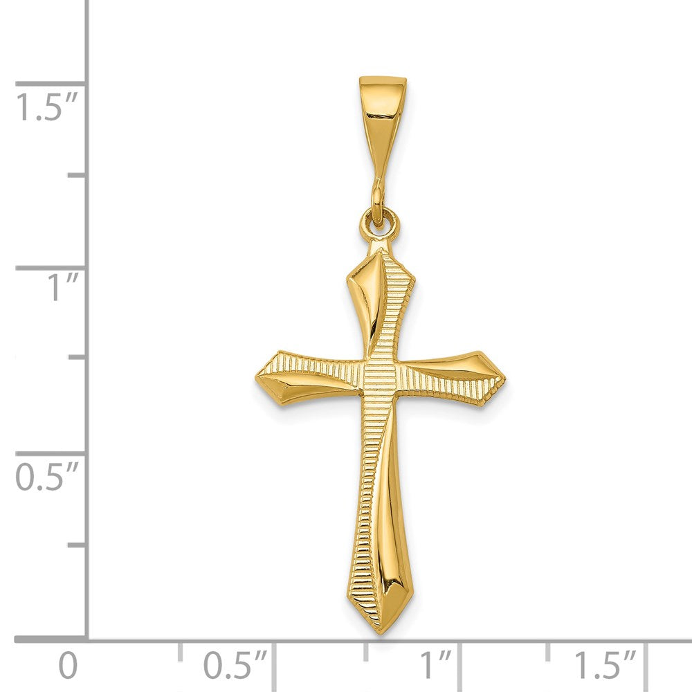 14k Yellow Gold 16 mm Passion Cross Pendant (1.48 grams)
