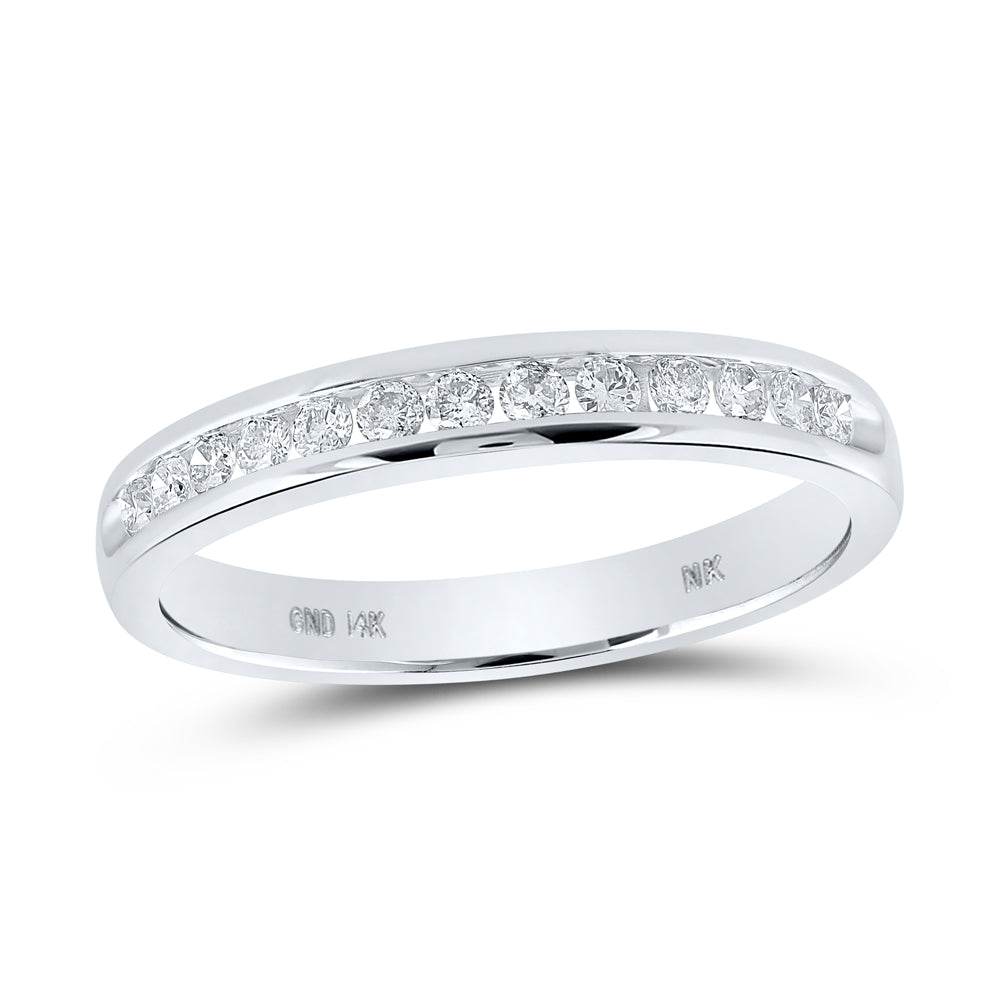 14Kt White Gold 1/4Ctw Diamond Ladies Band S9 (2.46 grams)
