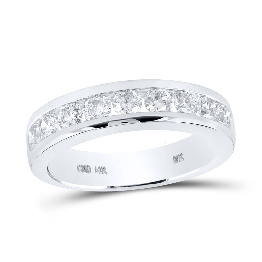 14Kt White Gold 7/8Ctw Diamond Ladies Band S9 (4.67 grams)