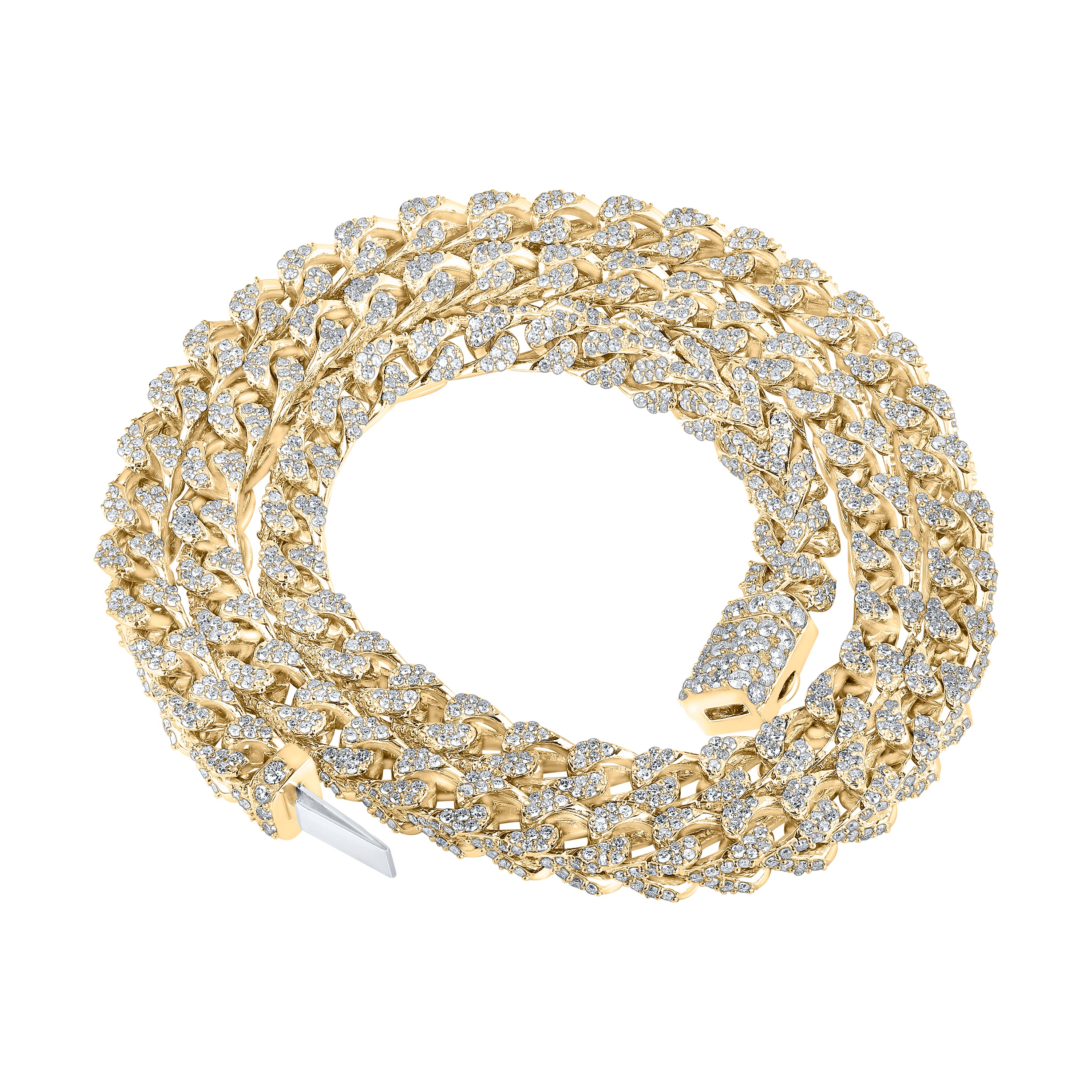 10Kt Yellow Gold 22 3/4Ctw-Dia Nk (7.80Mm) Franco Mens Chain (22 Inch) (108.75 grams)