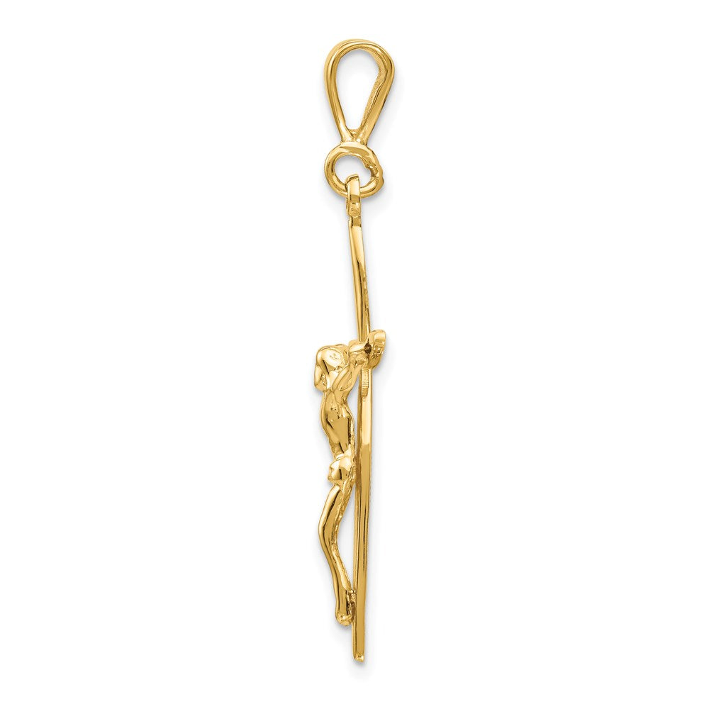 14k Yellow Gold 18 mm Passion Jesus Crucifix Pendant (2.02 grams)