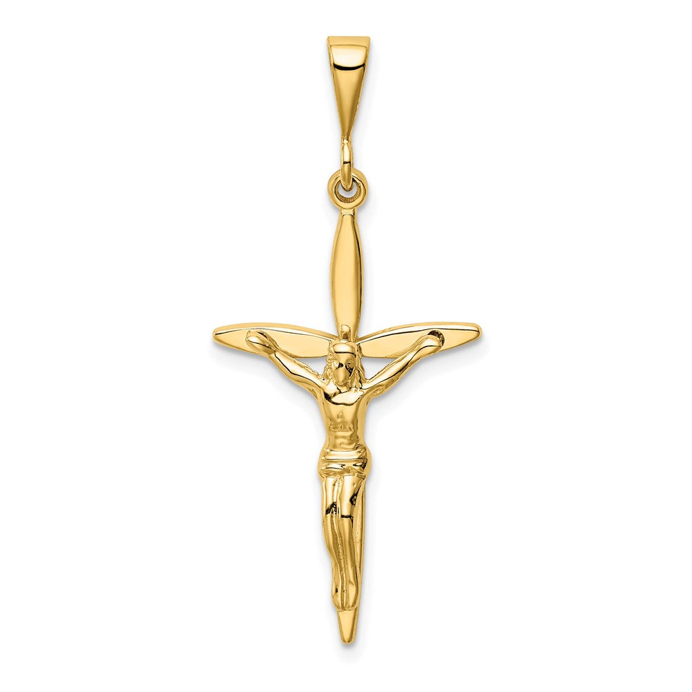 14k Yellow Gold 18 mm Passion Jesus Crucifix Pendant (2.02 grams)