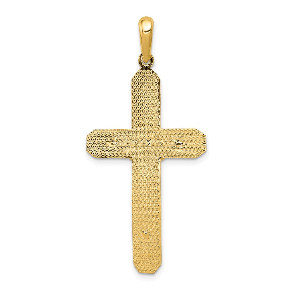 14k Yellow Gold 21 mm Polished Jesus Crucifix Pendant (3.57 grams)