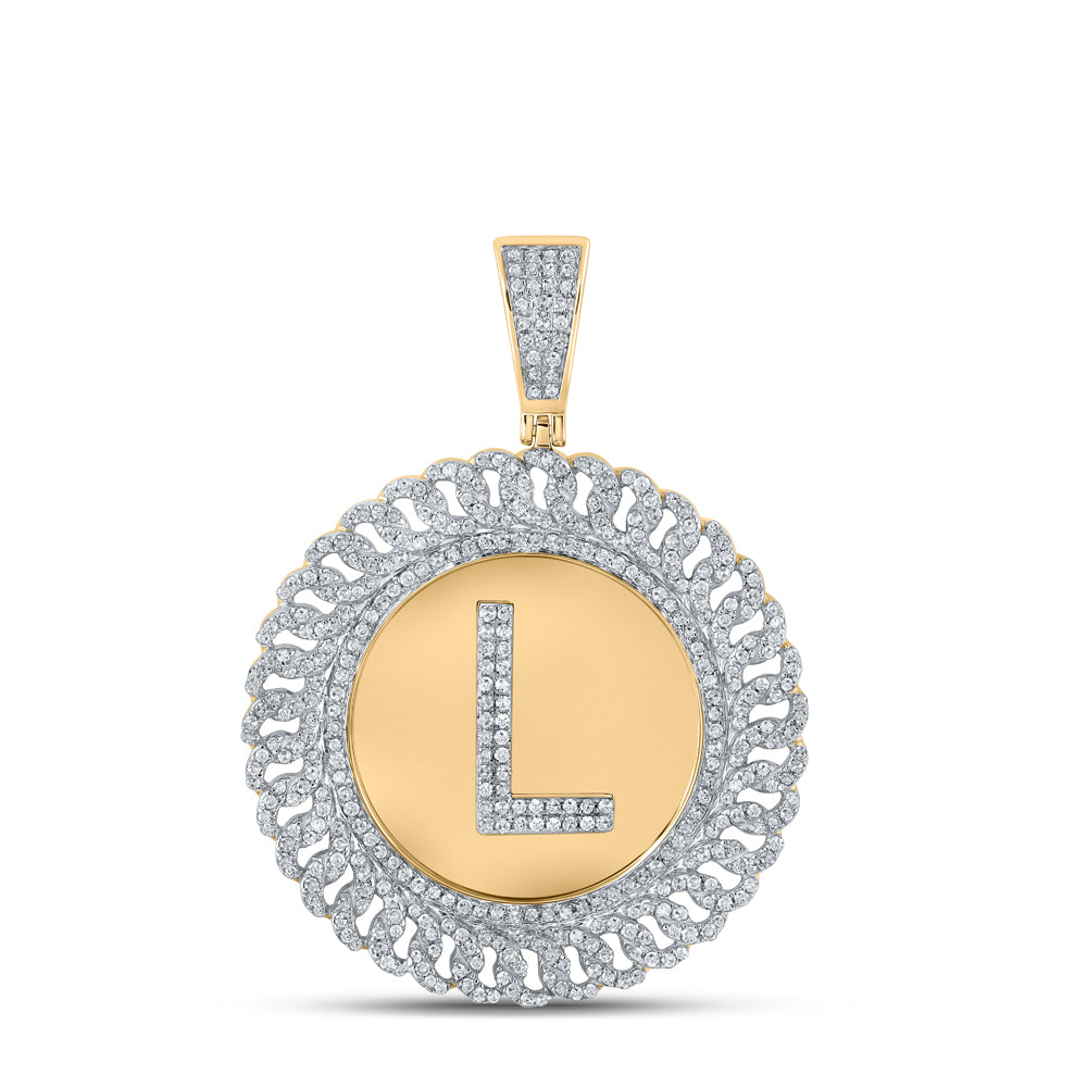 1 1/5Ctw-Dia P1P2 Initial "L" With Round Pendant (8.94 grams)