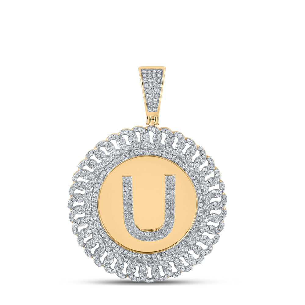1 1/5Ctw-Dia P1P2 Initial "U" With Round Pendant (8.82 grams)