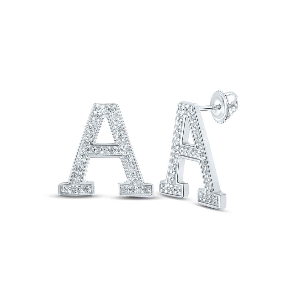 1/6Ctw-Dia P1P2 Initial "A" Gift Earring (1.29 grams)
