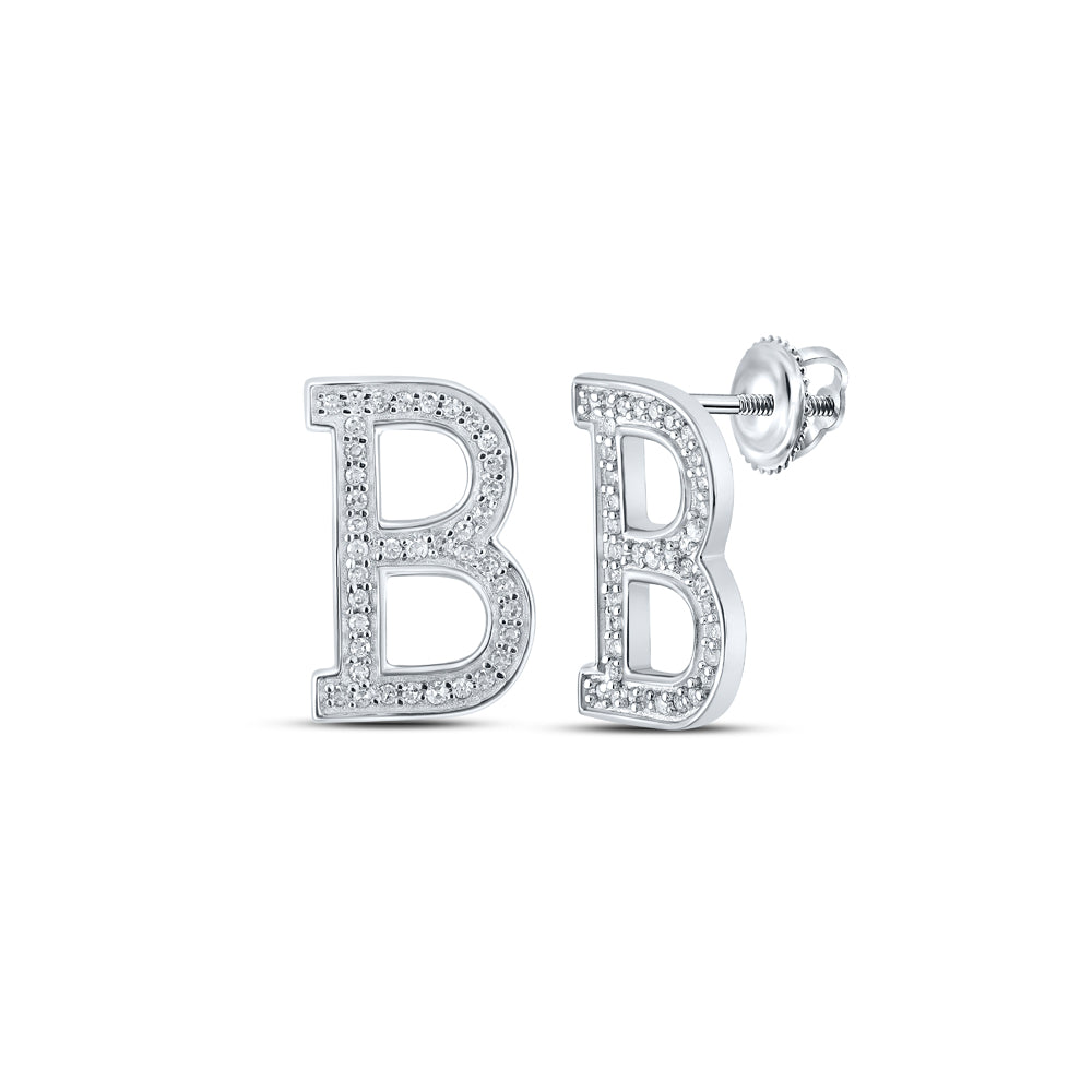 1/6Ctw-Dia P1P2 Initial "B" Gift Earring (1.3 grams)
